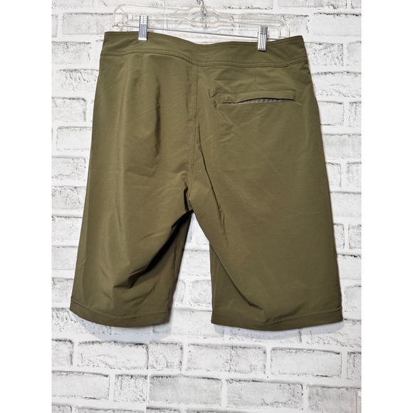 PrAna Mens Olive Green Board Shorts Size 31 UPF 50+ Recycled Stretch Swim Trunks - Picture 2 of 9